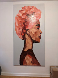 Vibrant, large and beautiful woman painting