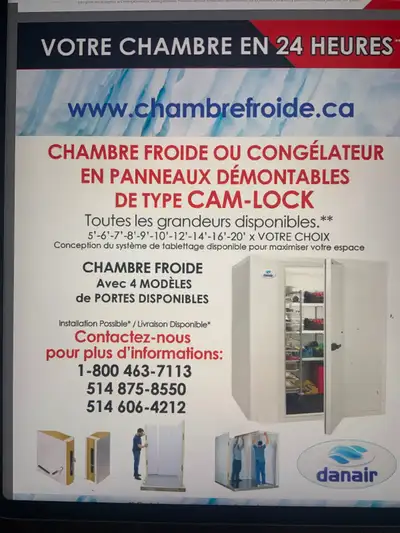 CHAMBRE FROIDE OU CONGÉLATEUR, View more