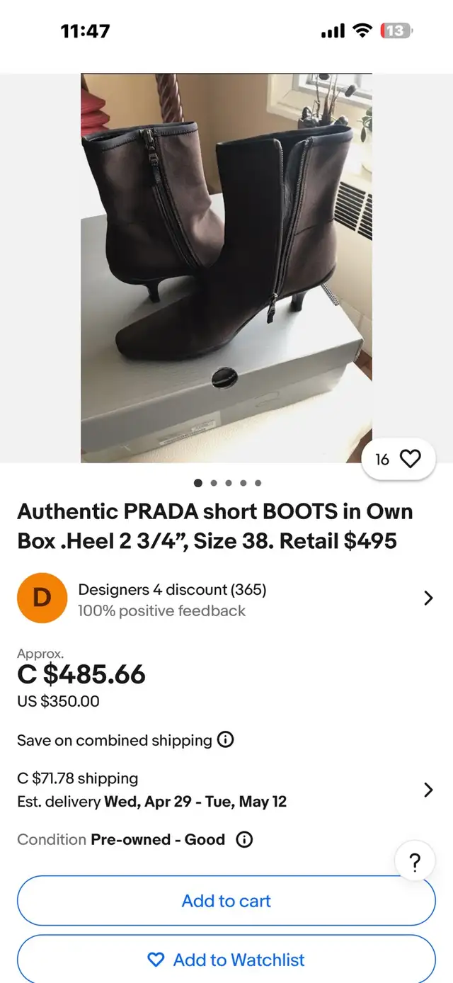 Authentic Prada Boots in Women's - Shoes in City of Toronto - Image 7