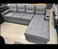 "Modern Chic: Contemporary 4-Seater Fabric Sectional Sofa"