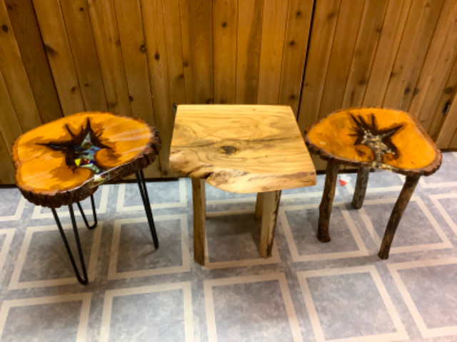 Assorted Handcrafted Side Tables-Epoxy River Flow & Wood Slice in Other Tables in Thunder Bay