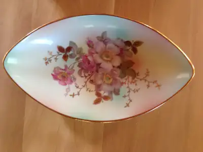 Bavarian Marquise China Bowl, Pink Blossoms, View more