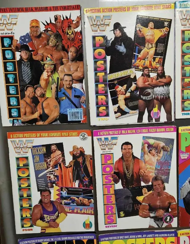 VINTAGE 1990S WWF PRESENTS WRESTLING  POSTERS MAGAZINE SETS WWE in Arts & Collectibles in Oakville / Halton Region - Image 3