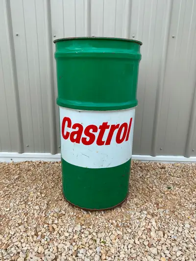 Castrol Motor Oil barrel , empty & clean perfect for garage,, View more