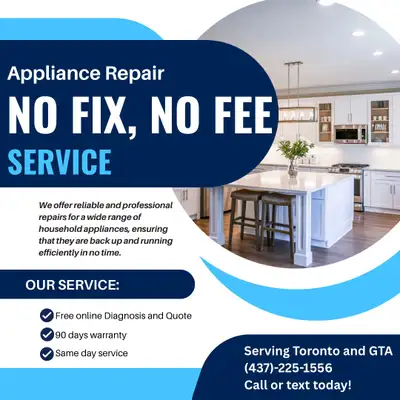No Fix No Fee Appliance Service_Washer, Dryer, Dishwasher,Micro, View more