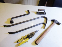 Vintage Hand Tools Pinchbars, Claw Hammer, Bonney Jointer, Snips