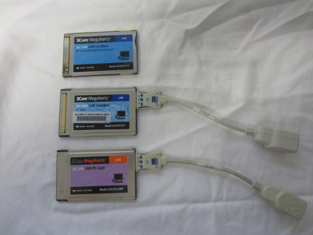 3Com MHz 10/100 LAN CardBus Networking PC Card and dongle in Networking in Kingston