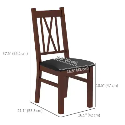 Pine Wood Kitchen Table Chair with PU Leather Cushion for Living, View more