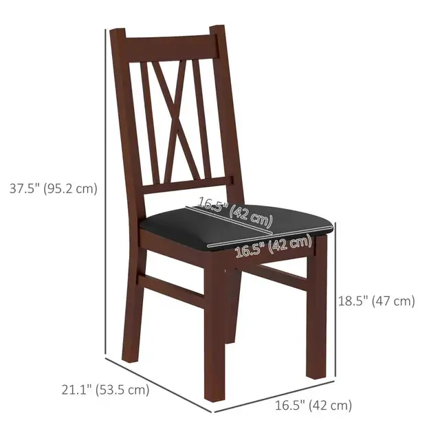 Pine Wood Kitchen Table Chair with PU Leather Cushion for Living in Chairs & Recliners in Markham / York Region - Image 2