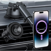 OMOTON for Magsafe Car Mount, 3-in-1 Magnetic Phone Holder