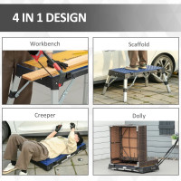 4 in 1 Portable Workbench, Folding Work Table, Scaffold, Dolly a