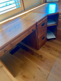 Moving - Must sell Three Piece Oak Desk Set