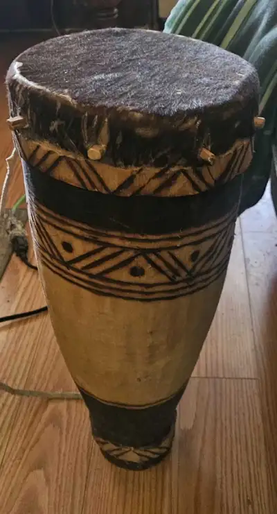 Antique African ceremony tribal drum, View more