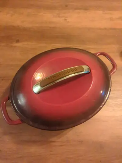 KitchenAid Enameled Cast Iron Dutch Oven * Some wear from normal use. * No Cracks. * No chips on bot...