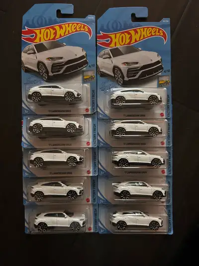 I have a collection of Hotwheels '17 Lamborghini Urus cars, still sealed in their original packaging...