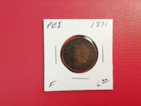 1871     Prince     Edward Island 1¢ coin