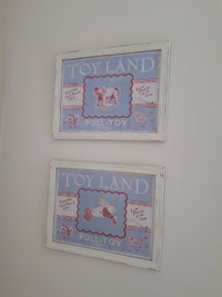 Vintage Toyland art x4