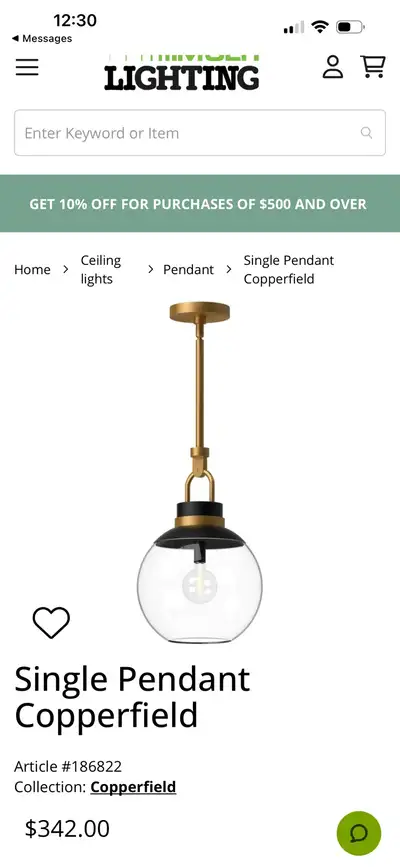 grande luminaire suspendu Copperfield, View more
