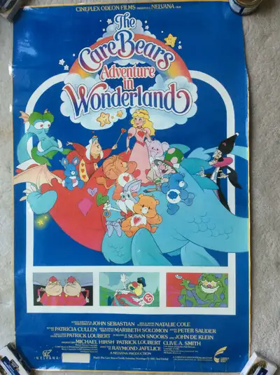 “CareBears Adventure in Wonderland” Movie Poster - Vintage