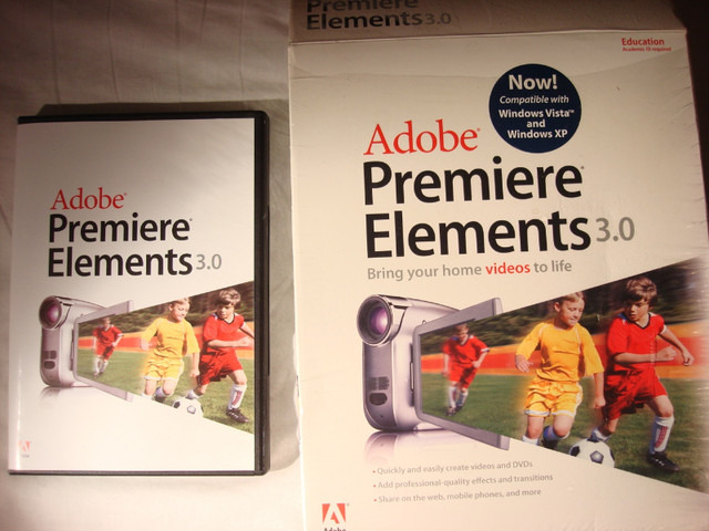 Adobe Premiere Elements 3.0 in shrink wrap open retail box in Software in Edmonton