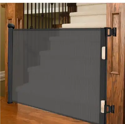 Retractable Baby Safety Gate / Mesh Gate – Black, View more