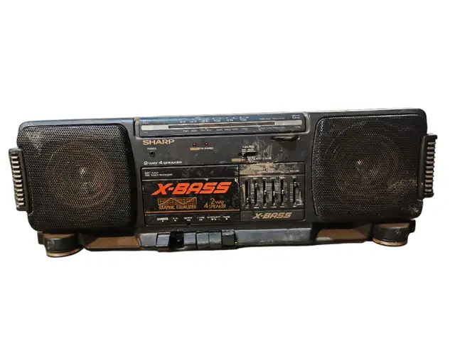 Vintage Sharp GF-340C (GY) Boombox X-Bass, I have more speakers! in Stereo Systems & Home Theatre in St. Albert - Image 3