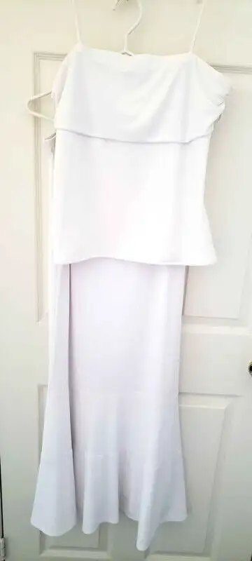 NEW 2 Piece Dress  White Tank + Long Skirt Set Fitted Size Large, View more