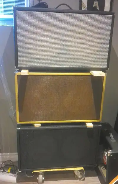 Baffle de guitare 2 X 12 régulier ou profond fabriqué à la main avec du contreplaqué de tremble de 3...