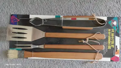 BBQ tool set and 2  kabob baskets, View more