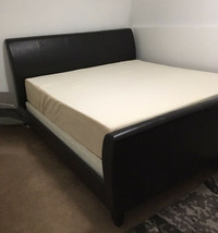 3 PIECES - QUEEN - LEATHER Bed FRAME -2 Nightstands--$180 - $350