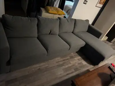 Sectional for sale corner pieces torn but repairable Paid over 1400 IKEA