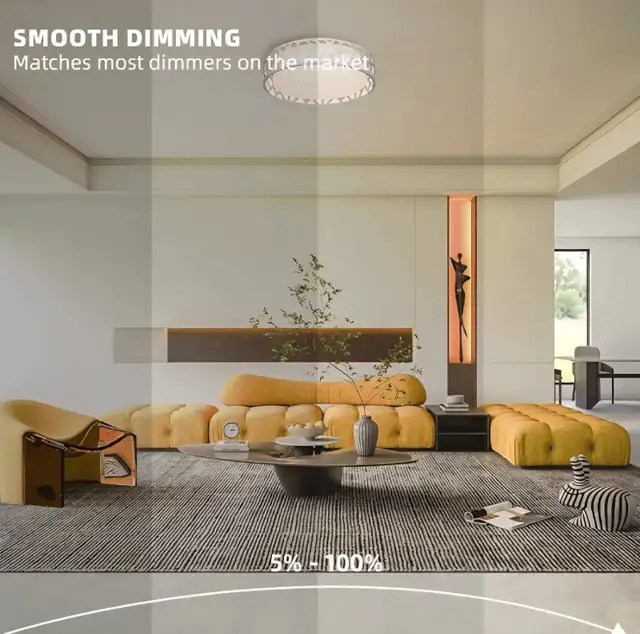 LED Flush Mount Ceiling Light, 14 Inch Dimmable Round Lighting  in Indoor Lighting & Fans in Markham / York Region - Image 5