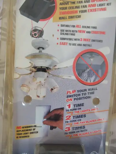 Controle ventilateur de plafond et lampe sur 1 circuit de lampe, View more