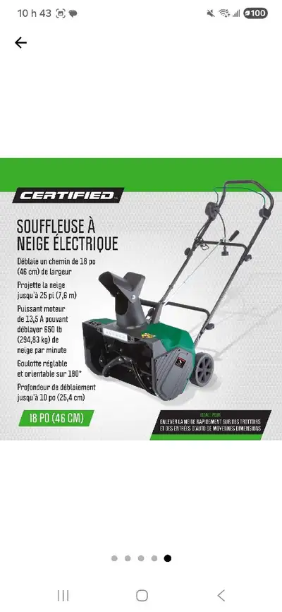 souffleuse a neige  a vendre , View more