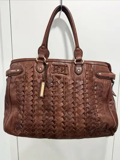 Escada Braided Weave Leather Tote Bag, View more