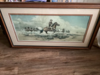 John Wayne Under attack painting