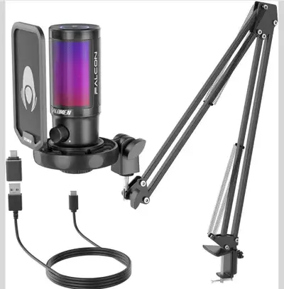  RGB Gaming USB Microphone Kit with Boom Arm – Brand New, View more