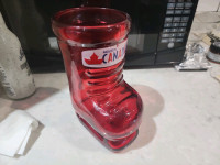 Molson Canadian red boot beer glass.