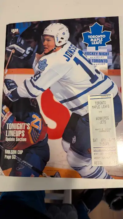Check out this vintage Toronto Maple Leafs Hockey Night Magazine featuring Jonas Hoglund from April...