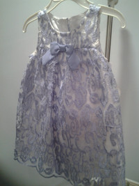 White with Purple Lace Dress - Size: 9-12 months NEW