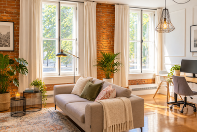 Magnifique appartement 3 ½ entièrement rénové, situé au cœur du Vieux-Québec, au 40, côte de la Fabr...