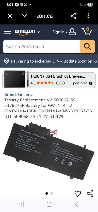 Gateway Laptop Battery, View more