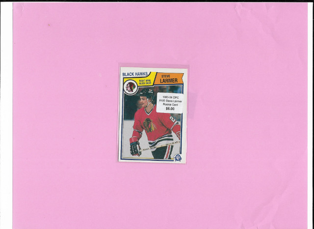 Vintage Hockey Rookie Cards: 1983-84 OPC #105 Steve Larmer RCs in Arts & Collectibles in Bedford - Image 3