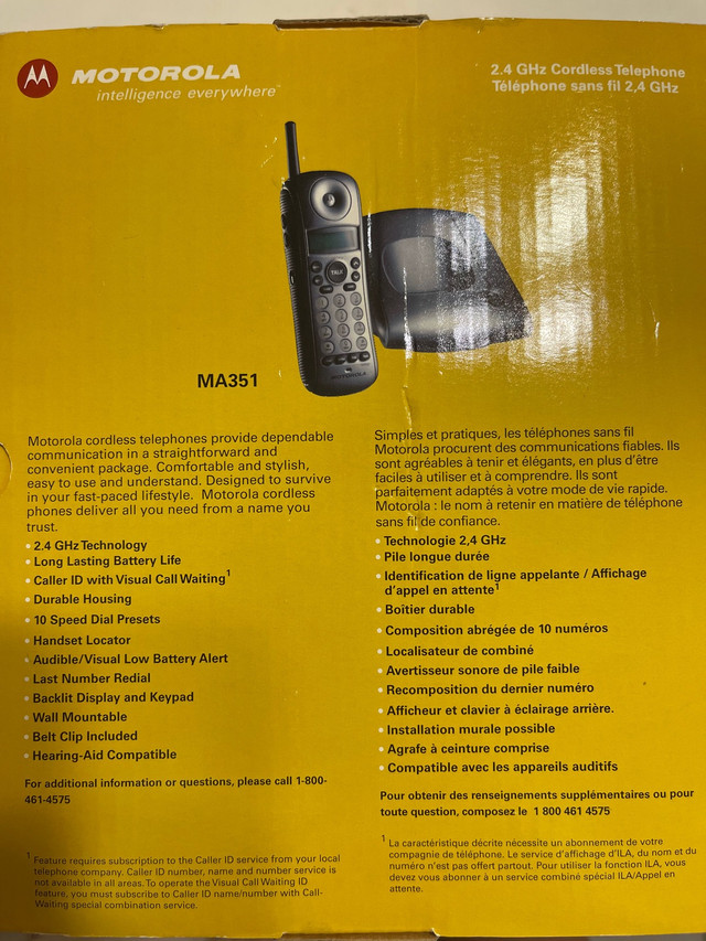 Motorola 2.4 GHz Cordless Telephone in Home Phones & Answering Machines in City of Toronto - Image 2
