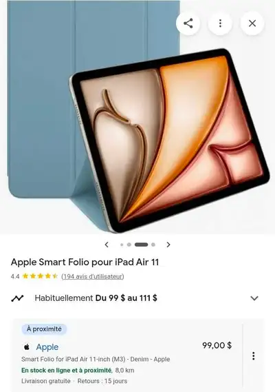 iPad Air 11 po M2 + Cellular (Apple Pencil Pro + Smart Cover), View more