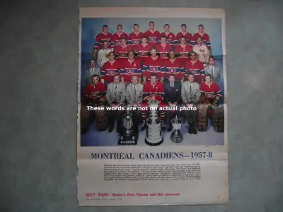 This original 11 x 14 inch team photo depicts the 1957-58 Montreal Canadiens, a vintage piece of spo...