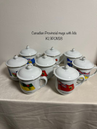 Vintage Canadian Provincial Tea / coffee mugs with lids $90 for 