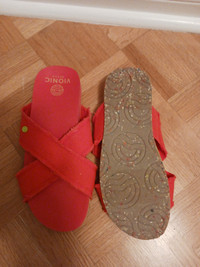 Vionic Beach Women's Panama Black Canvas Slide Sandals size 8
