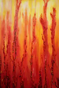 "Dancing Flames II" Oil painting on 36 x 24 x 2 inches Canvas