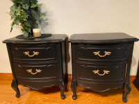 SOLD.   Pair of French provincial nightstands